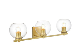 Juelz 3 light Brass and Clear Bath Sconce