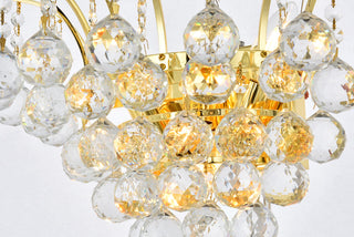 Victoria 3 light Gold Wall Sconce Clear Royal Cut Crystal