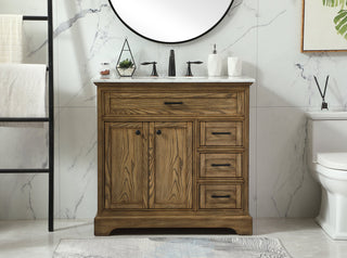 36 inch Single bathroom vanity in driftwood