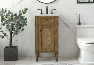 18 inch Single bathroom vanity in driftwood