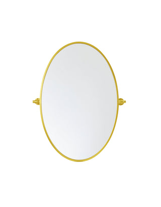 Oval pivot mirror 21x32 inch in gold