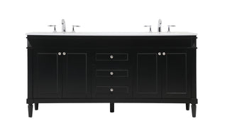 72 inch double bathroom vanity in black