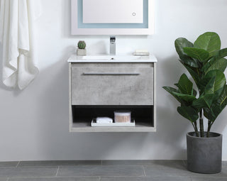 24 inch  Single Bathroom Floating Vanity in Concrete Grey