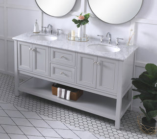 60 in. double sink bathroom vanity set in Grey