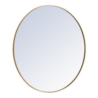 Metal frame Round Mirror 42 inch Brass finish