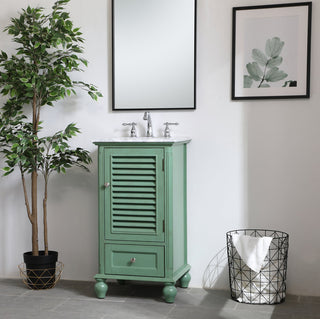 19 inch Single Bathroom Vanity in Vintage Mint