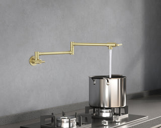 Gabriel Wall Mounted Pot Filler in Brushed Gold