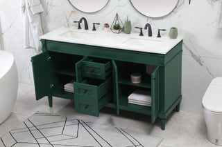 60 inch Single bathroom vanity in green