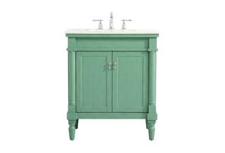 30 inch Single bathroom vanity in vintage mint