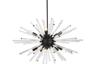 Sienna 32 inch crystal rod pendant in black