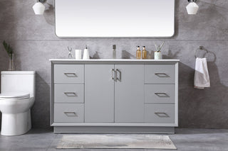 60 Inch SIngle Bathroom Vanity In Grey