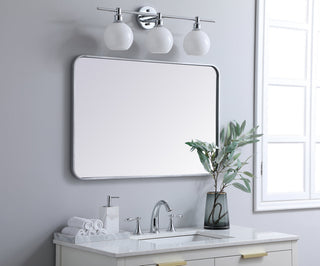 Soft corner metal rectangular mirror 24x36 inch in Silver