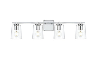 Kacey 4 light Chrome and Clear Bath Sconce