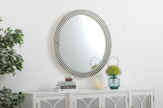 Round mirror 42 inch in Chevron