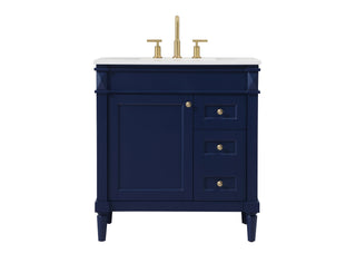 32 inch Single bathroom vanity in blue