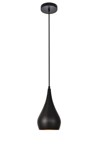 Nora Collection Pendant D6in H11.5in Lt:1 Black finish