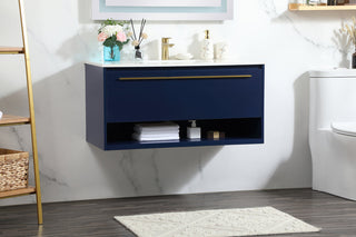 40 inch Single bathroom vanity in blue