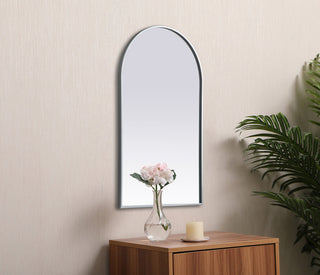 Metal Frame Arch Mirror 24x40 Inch in Silver