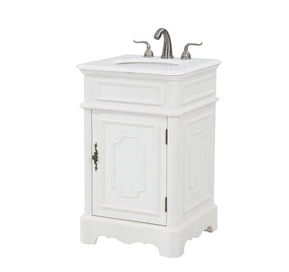 21 inch Single Bathroom vanity in Antique White with ivory white engineered marble