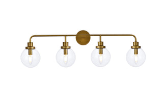 Hanson 4 lights bath sconce in brass with clear shade