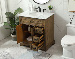 32 inch Single bathroom vanity in driftwood