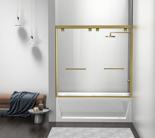 Semi-frameless tub door 60 x 60 Brushed Gold