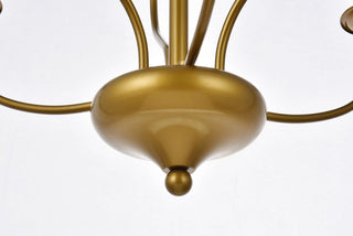 Westley 6 lights pendant in brass