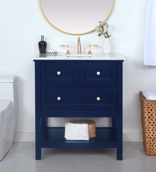 30 inch Single bathroom vanity in Blue