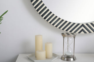 Round mirror 36 inch in Chevron