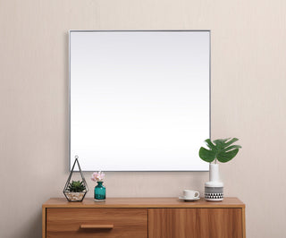 Metal Frame Square Mirror 48 inch in Silver