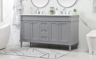 60 inch double bathroom vanity in grey