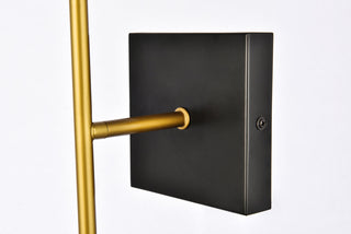 Neri 2 lights black and brass and white glass wall sconce