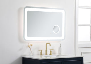 Lux 24in x 36in Hardwired LED mirror with magnifier and color changing temperature 3000K/4200K/6000K