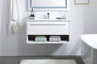 36 inch  Single Bathroom Floating Vanity in White