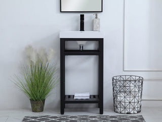 18 inch Single Bathroom Metal Vanity in Black