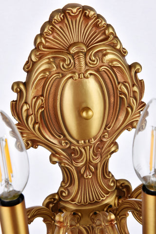 Monarch 5 light French Gold Wall Sconce Golden Teak (Smoky) Royal Cut Crystal