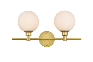 Cordelia 2 light Brass and frosted white Bath Sconce