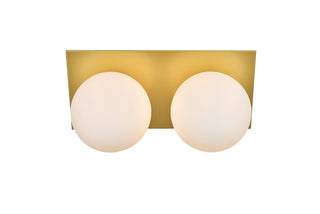 Jillian 2 light Brass and frosted white Bath Sconce