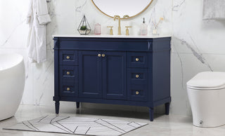 48 inch Single bathroom vanity in blue