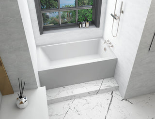 Alcove soaking bathtub 32x60 inch right drain in glossy white