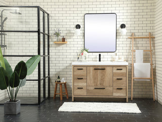 48 inch Single bathroom vanity in natural oak