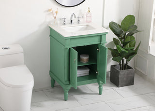 24 inch Single bathroom vanity in vintage mint