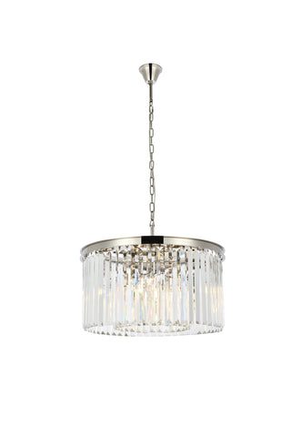 Sydney 8 light polished nickel Chandelier Clear Royal Cut Crystal