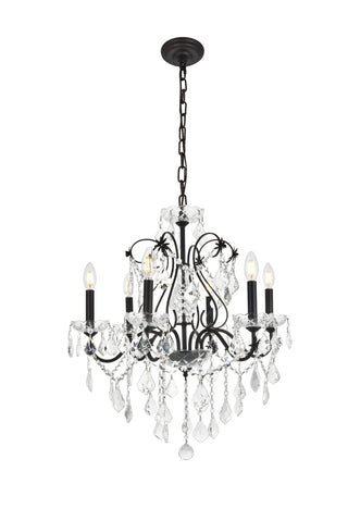 St. Francis 6 light Dark Bronze Chandelier Clear Royal Cut Crystal