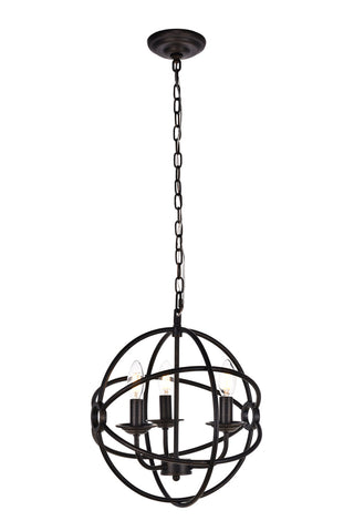 Octavia Collection Pendant D14 H15 Lt:3 Dark brown Finish