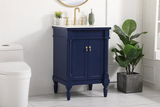 24 inch Single bathroom vanity in blue