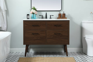 42 inch Single bathroom vanity in walnut