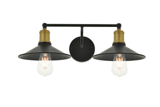 Etude  2 light brass and black Wall Sconce