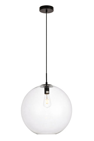 Placido Collection Pendant D15.7 H16.5 Lt:1 Black and Clear Finish