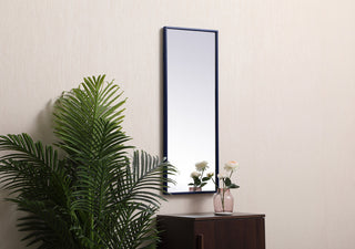 Metal frame rectangle mirror 14 inch x 36 inch in Blue